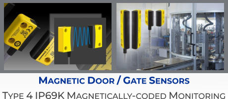 Magnetic Door / Gate Sensors Type 4 IP69K Magnetically-coded Monitoring